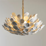 Petalflare Curated Iron & Glass Chandelier – illuminated warm ambiance setting #1