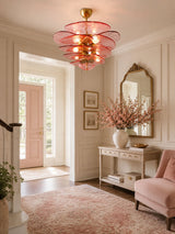 Petala Amber Art Glass Chandelier – structural canopy joint detail