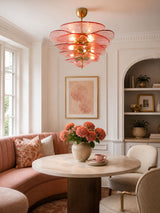 Petala Amber Art Glass Chandelier – architectural ceiling profile