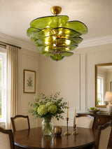 Amber Art Glass craftsmanship detail on Petala Amber Art Glass Chandelier