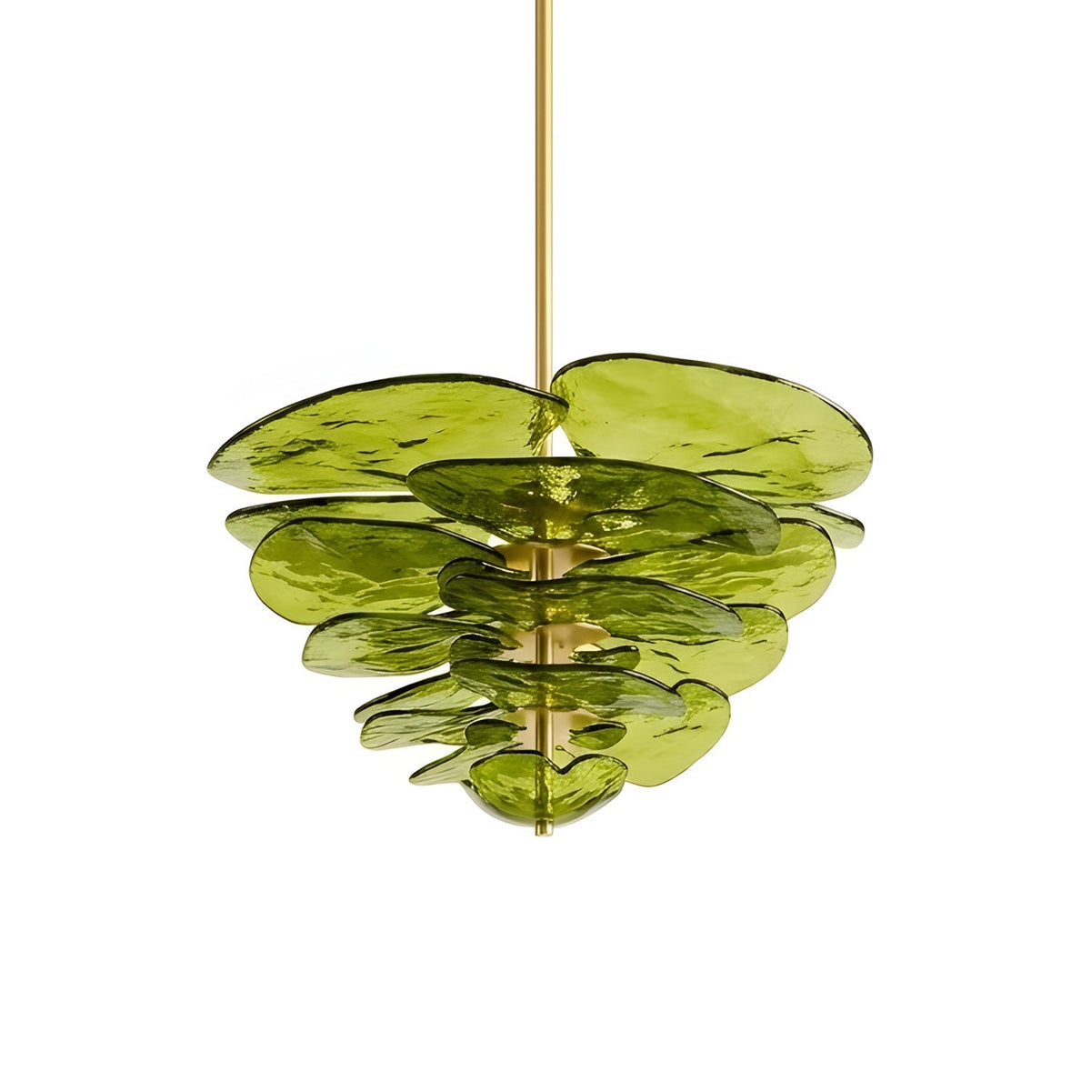 Petala Amber Art Glass Chandelier – illuminated warm ambiance setting #1 #2