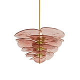 Petala Amber Art Glass Chandelier – side angled contour profile #1