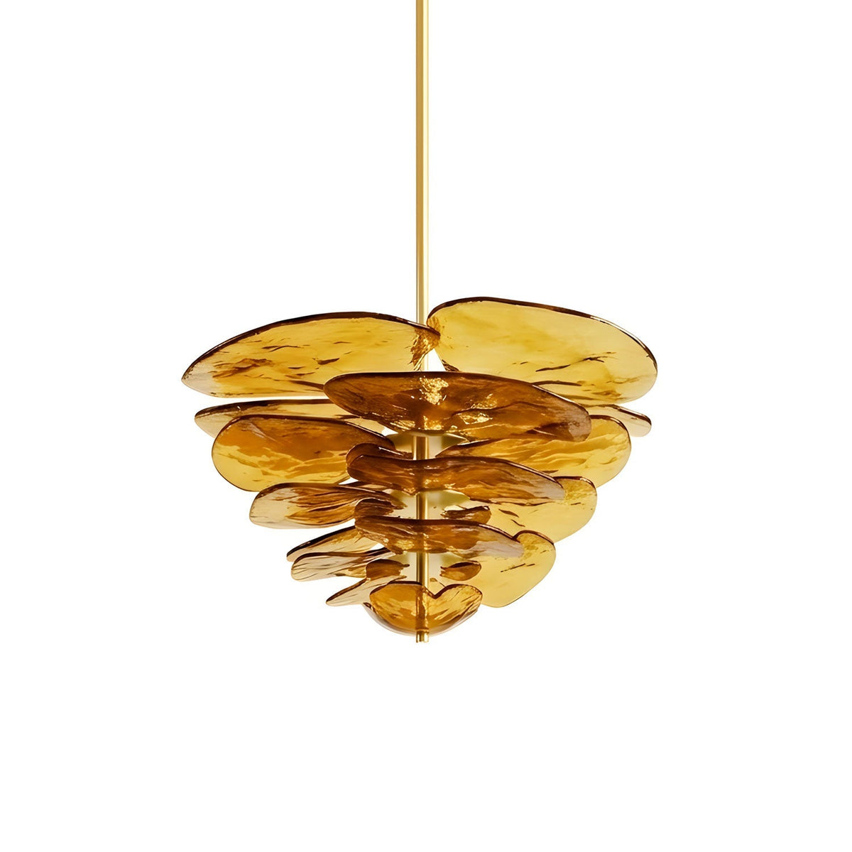Petala Amber Art Glass Chandelier – architectural ceiling profile #1 #2
