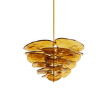 Petala Amber Art Glass Chandelier – architectural ceiling profile #1 #2