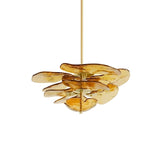 Petala Amber Art Glass Chandelier – handcrafted surface texture #1