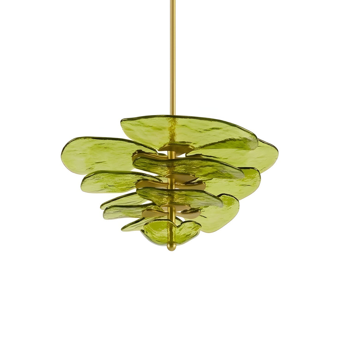 Petala Amber Art Glass Chandelier – spatial dining room perspective #1