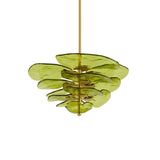 Petala Amber Art Glass Chandelier – spatial dining room perspective #1