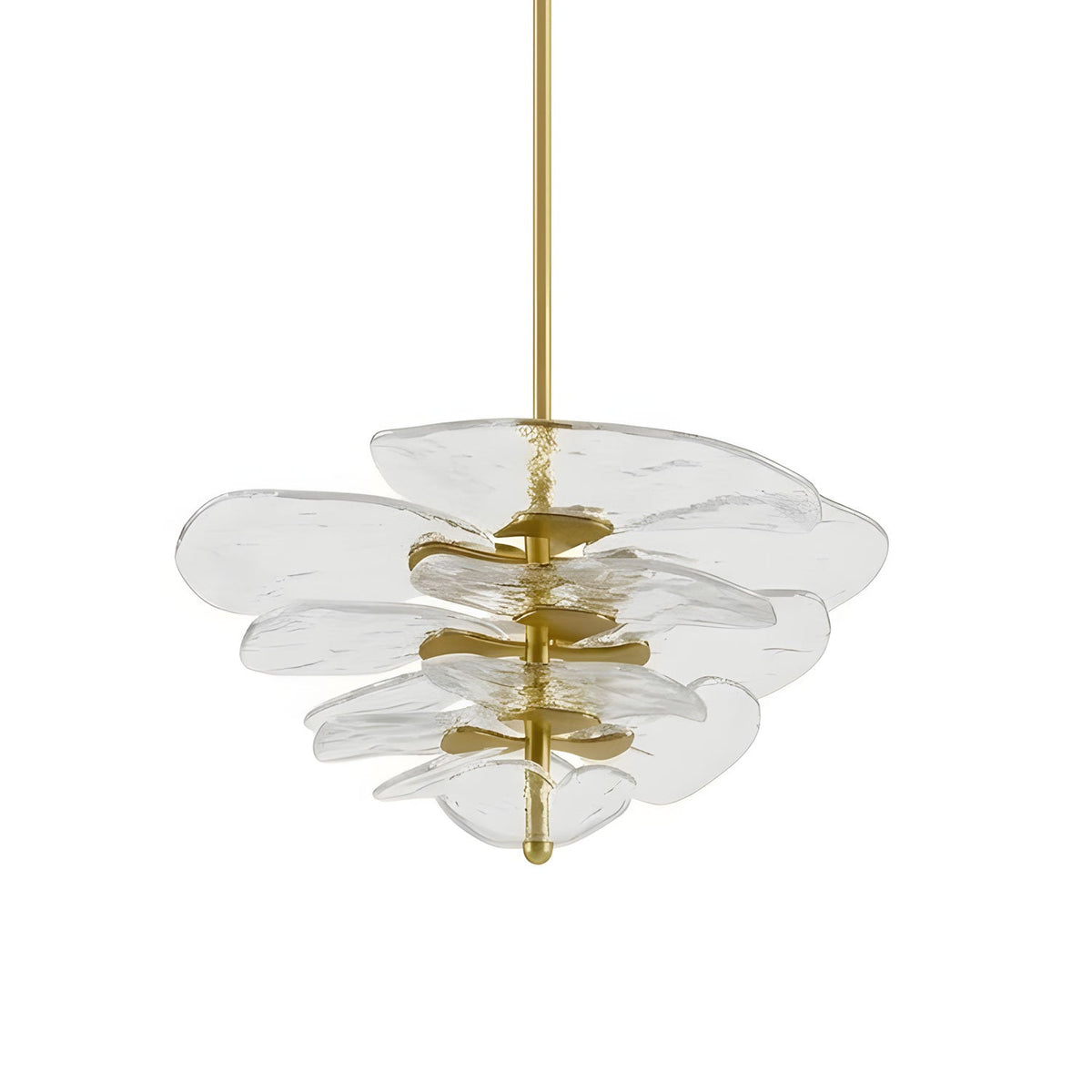 Petala Amber Art Glass Chandelier – unlit natural material contrast #1