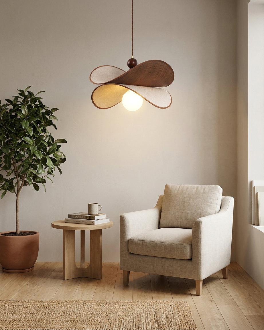 Petavin Curated Solid Brass Pendant Light – dimensional scale reference