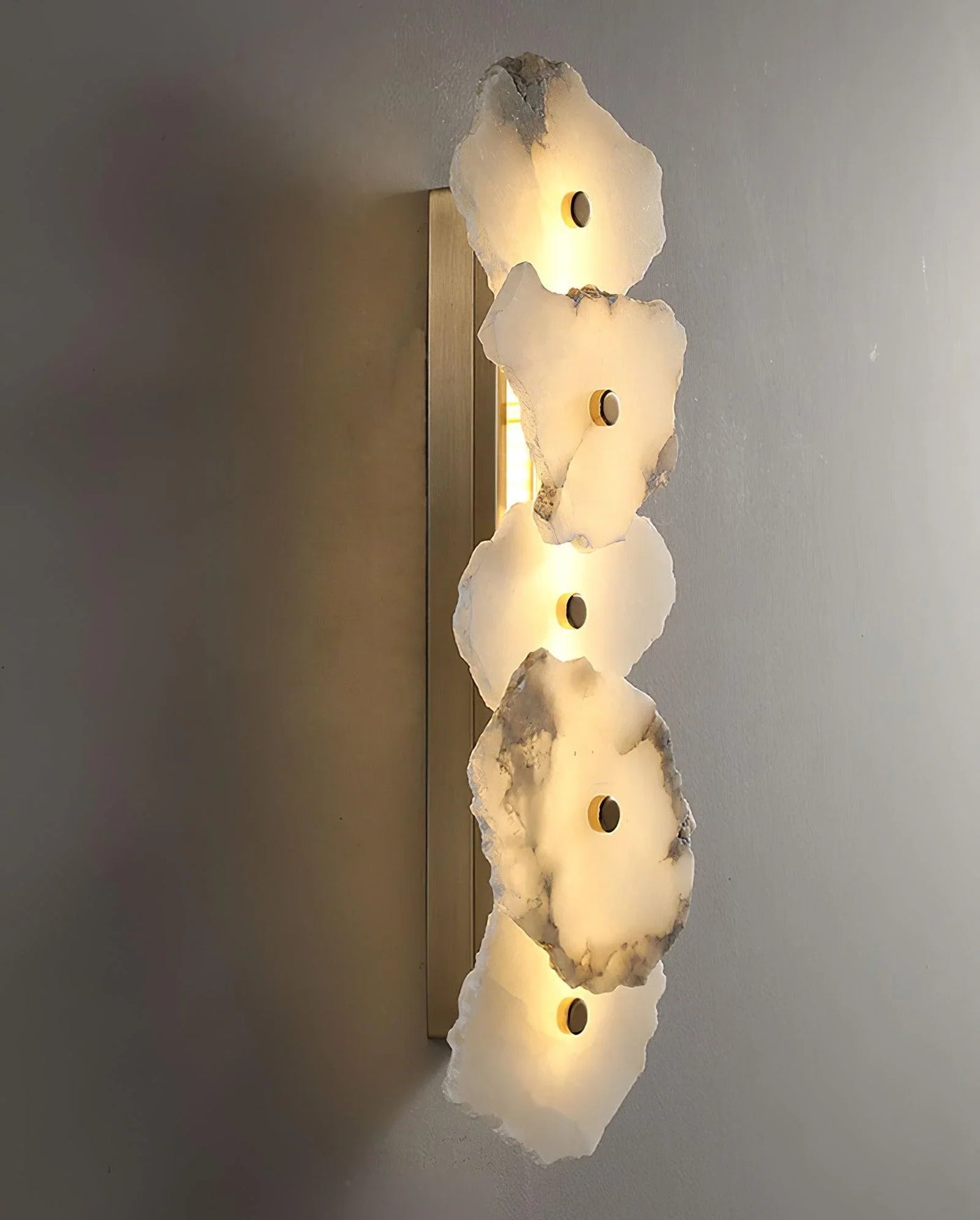 Spanish Alabaster Wall Lamp View 8 | Natural Spanish Alabaster Petra Wall Lamp | Wabi Sabi Lighting | JINSHE | JINSHE