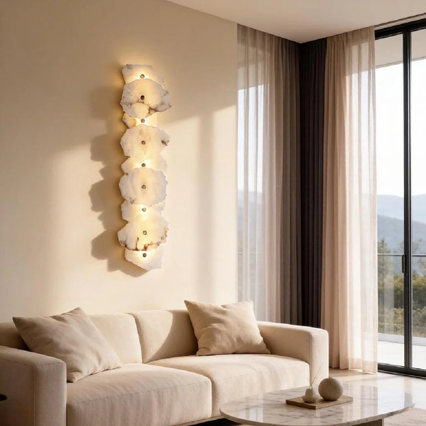 Natural Spanish Alabaster Petra Wall Lamp | Wabi Sabi Lighting | JINSHE