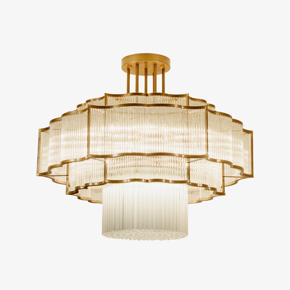 Pharo Ii Curated Mouth-Blown Frosted Glass Chand – handcrafted surface texture