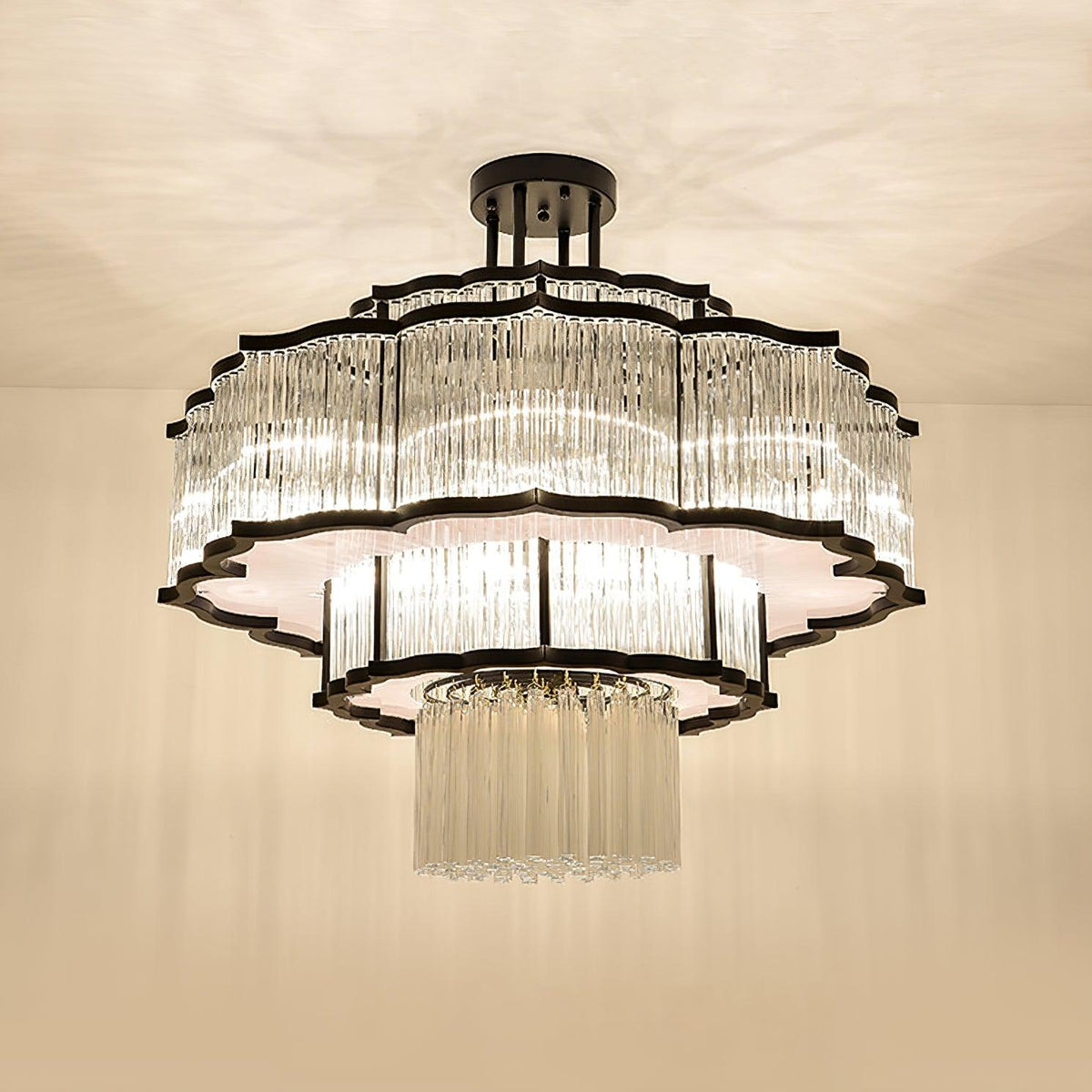 Pharo Ii Curated Mouth-Blown Frosted Glass Chand – ∅ 39.4 x H 35.4  Dia 100cm x H 90cm finish configuration