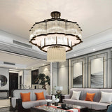 Pharo Ii Curated Mouth-Blown Frosted Glass Chand – illuminated warm ambiance setting
