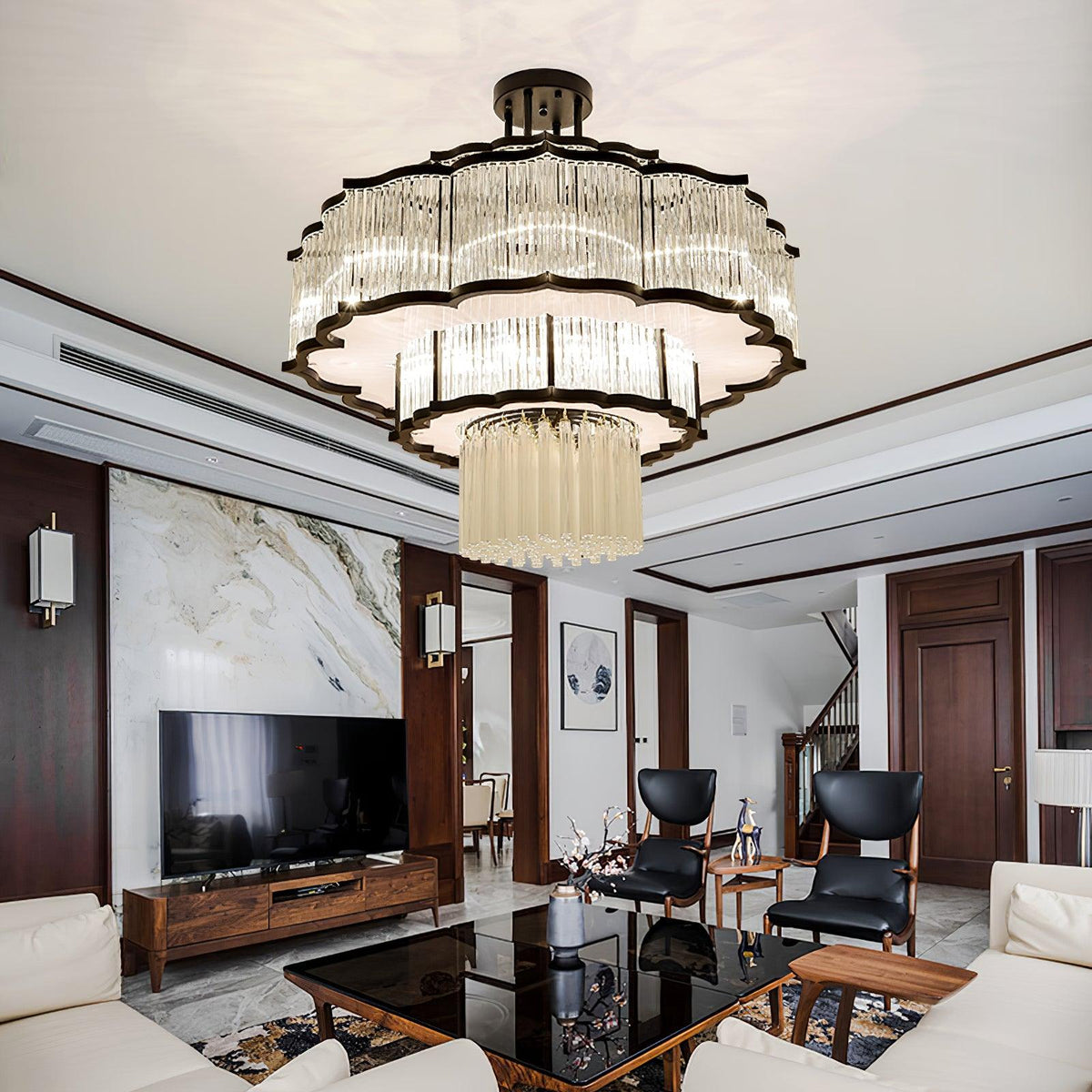 Pharo Ii Curated Mouth-Blown Frosted Glass Chand – architectural ceiling profile