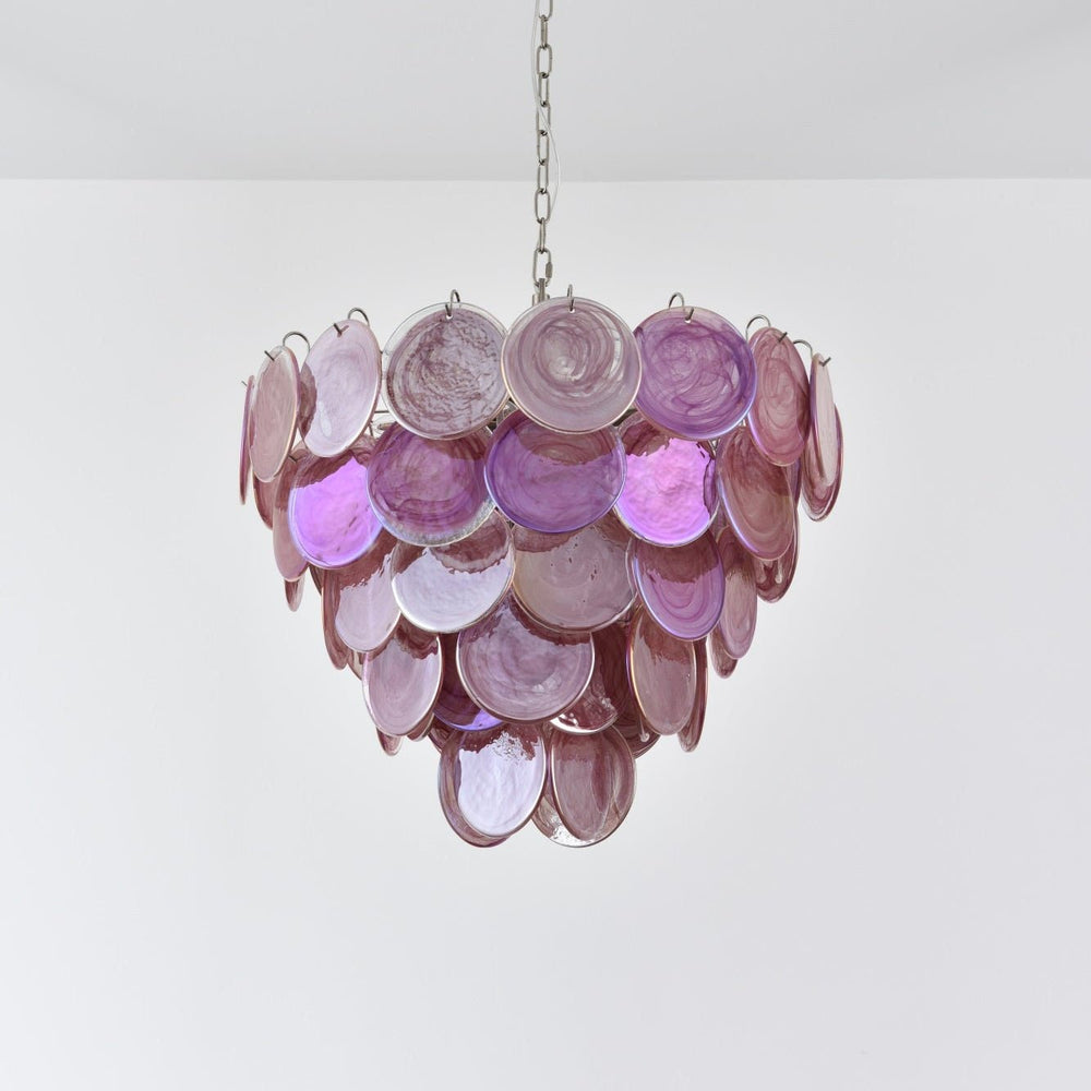 Pink Glass Disc Curated Mouth-Blown Frosted Glas