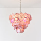 Pink Glass Disc Curated Mouth-Blown Frosted Glas – unlit natural material contrast