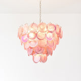 Pink Glass Disc Curated Mouth-Blown Frosted Glas – dimensional scale reference