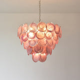 Pink Glass Disc Curated Mouth-Blown Frosted Glas – handcrafted surface texture
