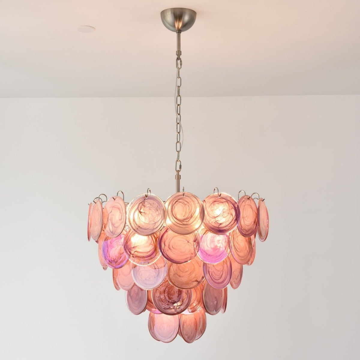 Pink Glass Disc Curated Mouth-Blown Frosted Glas – architectural ceiling profile