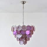 Pink Glass Disc Curated Mouth-Blown Frosted Glas – illuminated warm ambiance setting