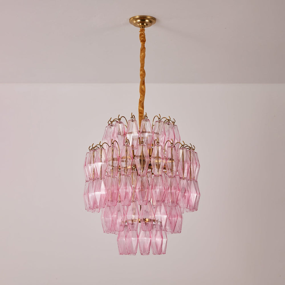 Pink Glass Prism Curated Mouth-Blown Frosted Gla