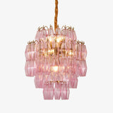Pink Glass Prism Curated Mouth-Blown Frosted Gla – Mouth-Blown Frosted Glass Chandelier