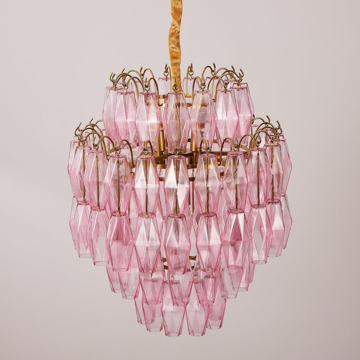 Pink Glass Prism Curated Mouth-Blown Frosted Gla – handcrafted surface texture