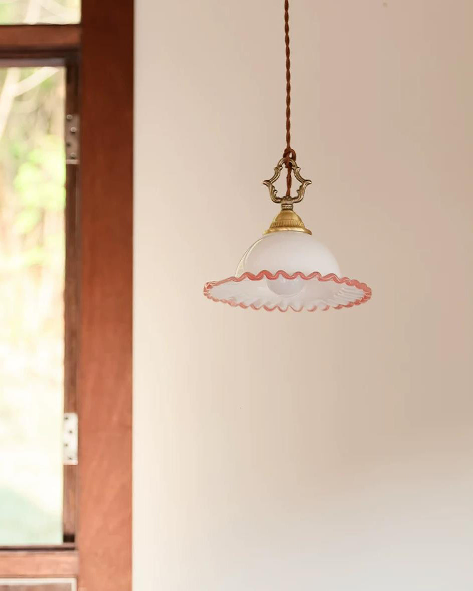 Pinklune Curated Mouth-Blown Frosted Glass Penda – structural canopy joint detail