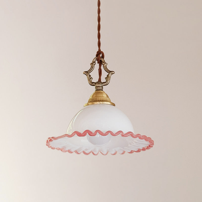 Pinklune Curated Mouth-Blown Frosted Glass Penda – Dia 21cm x H 18cm  ∅ 8.2 x H 7 finish configuration