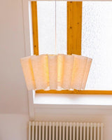 Pleora Curated Iron & Glass Pendant Light – side angled contour profile