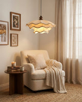 Pliora Curated Iron & Glass Pendant Light – unlit natural material contrast