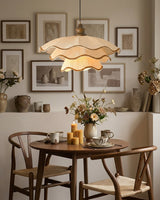 Pliora Curated Iron & Glass Pendant Light – spatial dining room perspective