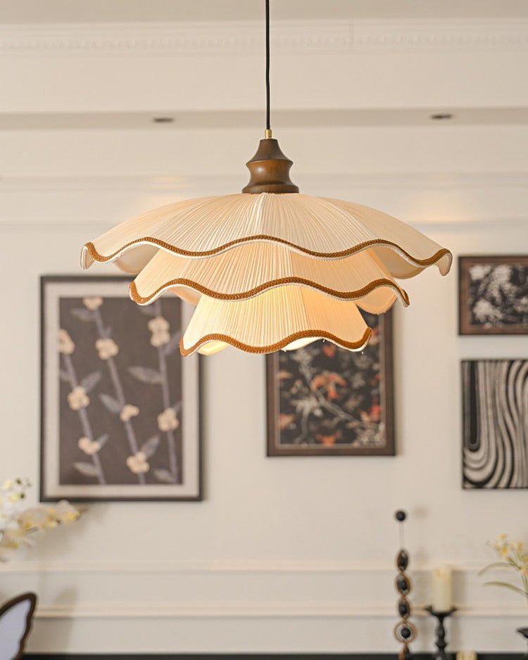 Pliora Curated Iron & Glass Pendant Light installed in residential dining space