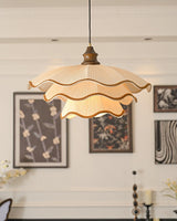 Pliora Curated Iron & Glass Pendant Light installed in residential dining space
