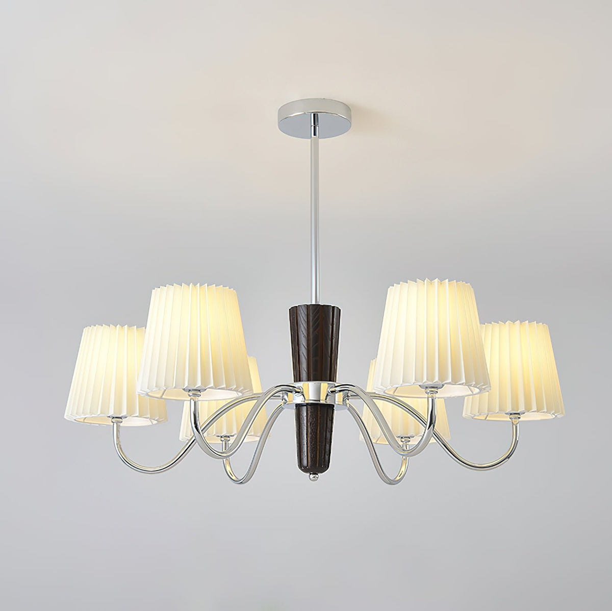 Plisse Curated Solid Hardwood Chandelier – 6 Heads ∅ 29.9 x H 10.2  Dia 76cm x H 26 finish configuration