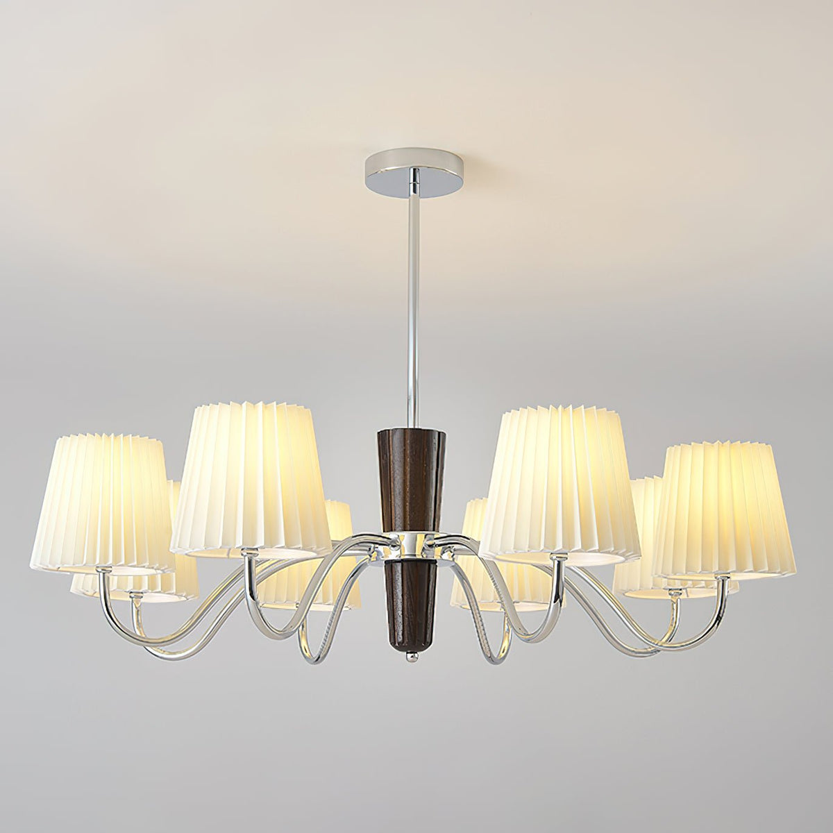 Plisse Curated Solid Hardwood Chandelier – 8 Heads ∅ 34.2 x H 10.2  Dia 87cm x H 26 finish configuration