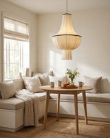 Plisselle Curated Iron & Glass Pendant Light – handcrafted surface texture
