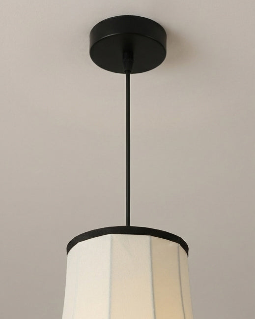 Plisselle Curated Iron & Glass Pendant Light – side angled contour profile