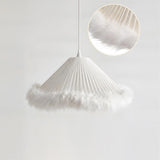Pluma Fringe Curated Woven Rattan Pendant Light – Dia 50cm x H 25cm  ∅ 19.6 x H 9.8 finish configuration #1 #2