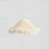 Pluma Fringe Curated Woven Rattan Pendant Light – Dia 50cm x H 25cm  ∅ 19.6 x H 9.8 finish configuration #1