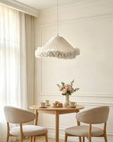 Pluma Fringe Curated Woven Rattan Pendant Light – unlit natural material contrast