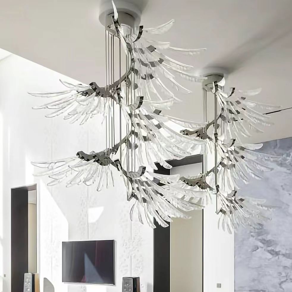 Plumage Ascent Curated K9 Bohemian Crystal Chand – illuminated warm ambiance setting