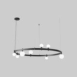 Pomi Round Curated Mouth-Blown Frosted Glass Cha – full fixture elevation view