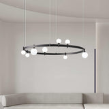 Pomi Round Curated Mouth-Blown Frosted Glass Cha warm illuminated room view