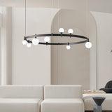 Pomi Round Curated Mouth-Blown Frosted Glass Cha – illuminated warm ambiance setting