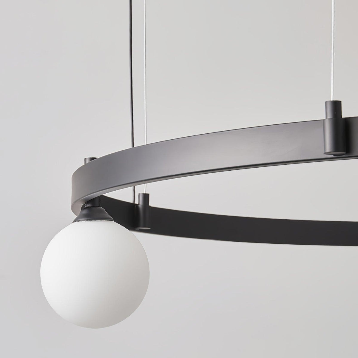 Pomi Round Curated Mouth-Blown Frosted Glass Cha – structural canopy joint detail