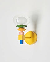 Popella Curated Mouth-Blown Frosted Glass Wall S – illuminated warm ambiance setting