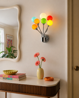 Poplune Curated Mouth-Blown Frosted Glass Wall S warm illuminated room view