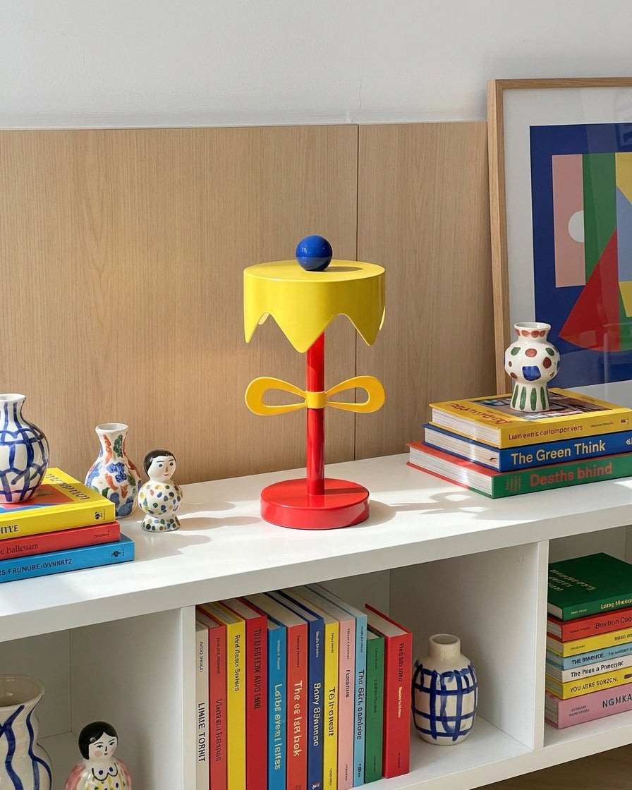Iron & Glass craftsmanship detail on Poppette Curated Iron & Glass Table Lamp
